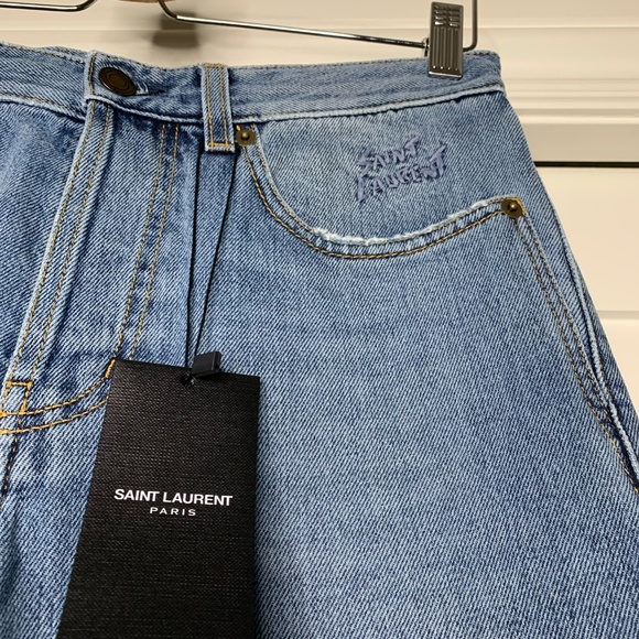 Saint Laurent Blue Denim Pants - Picture 2 of 8
